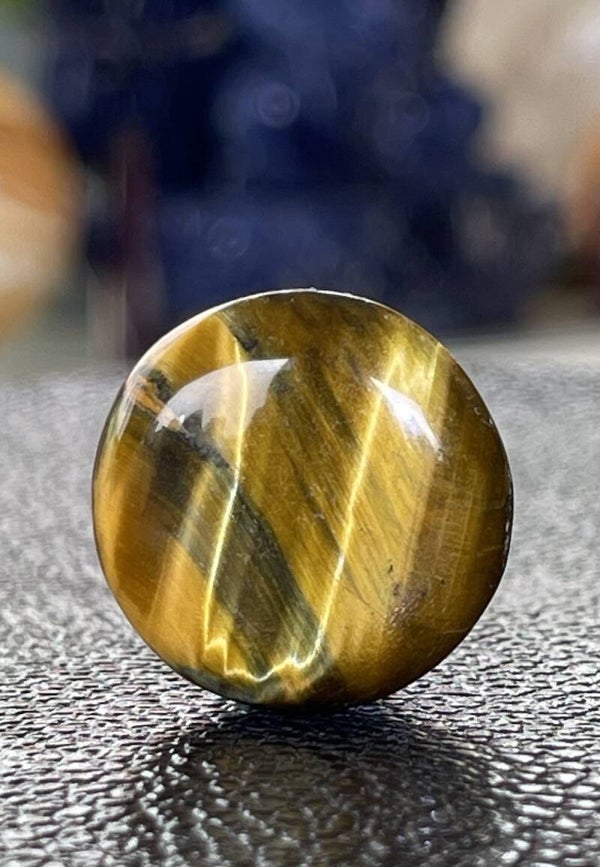 Tijgeroog edelsteen cabochon rond, medium