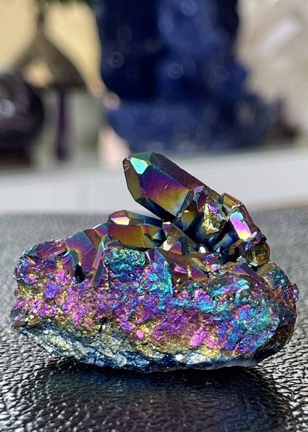 Titanium Aura Kwarts cluster ruw, klein