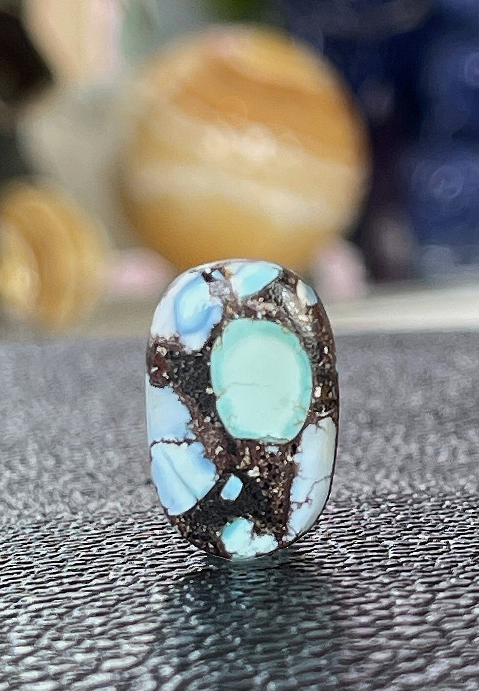 Turkoois edelsteen uit Kazachstan cabochon ovaal, klein-medium