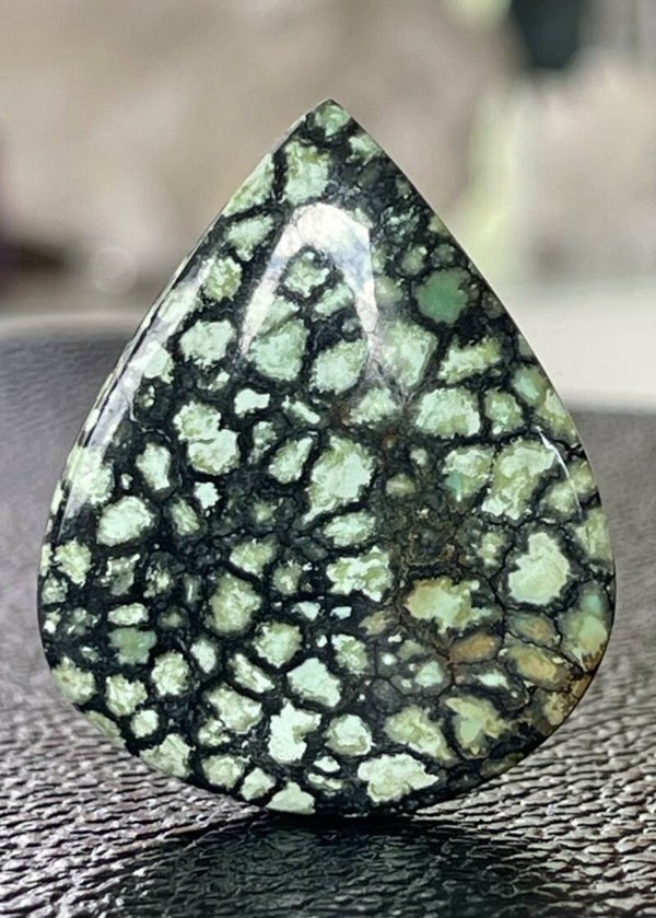 Turkoois edelsteen uit Tibet cabochon druppel, medium