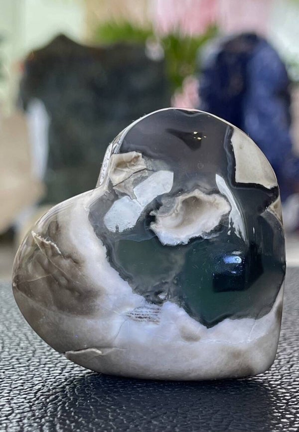 Vulkaan Agaat of Lava Agaat hart uit Indonesië, medium