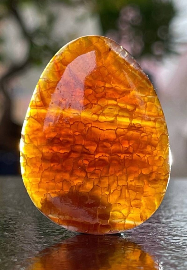 Vuuragaat edelsteen cabochon soort druppelvorm, medium