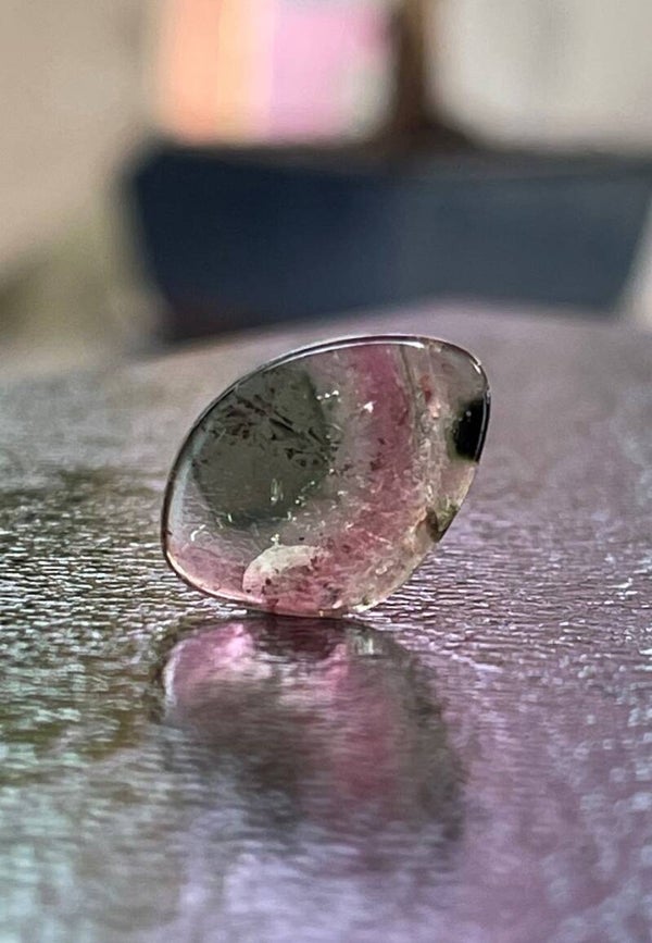 Watermeloen Toermalijn edelsteen cabochon free form, klein