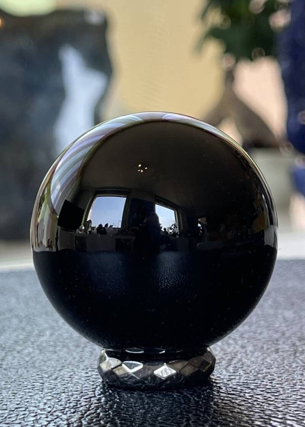 Zwarte Obsidiaan bol, medium 4,5cm