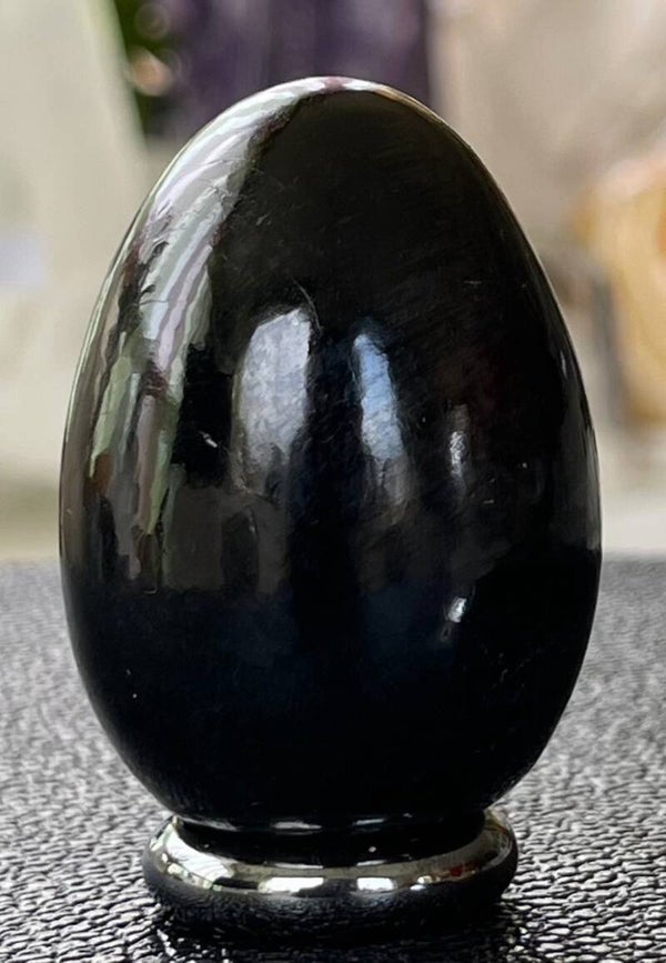 Zwarte Toermalijn ei, medium 5,2cm