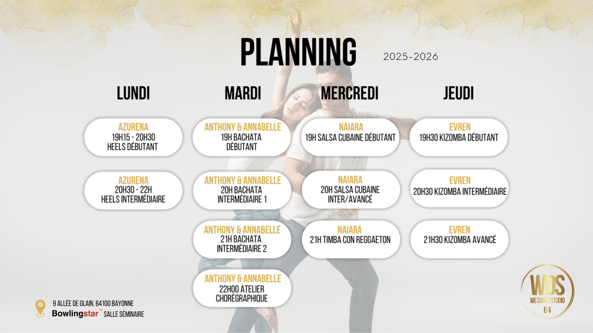 Horaires 2024-2025 We Dance Studio 64