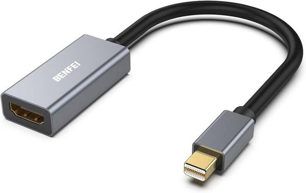 Adapter Mini DisplayPort na HDMI, adapter BENFEI Thunderbolt 2 na HDMI kompatybilny z MacBookiem Air/Pro, Microsoft Surface Pro/Dock, monitorem, projektorem [pozłacane złącza i aluminiowa obudowa]