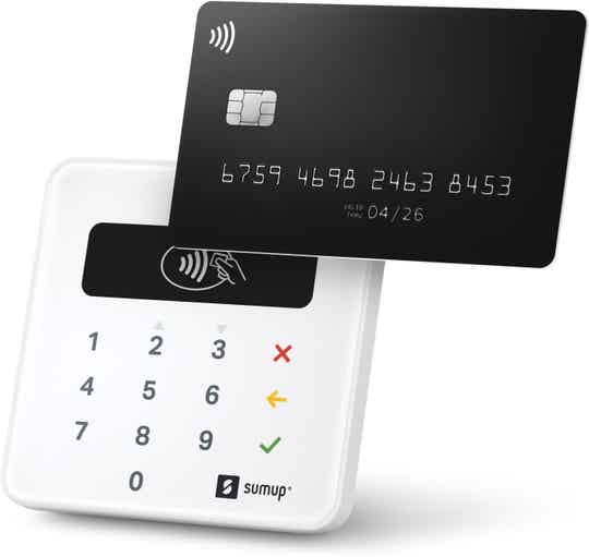 Mobilne urządzenie PIN SumUp Air - Płatność zbliżeniowa kartą kredytową i debetową - Apple i Google pay - Urządzenie NFC RFID PIN - Czytnik kart kredytowych - Płatność kartą zbliżeniową