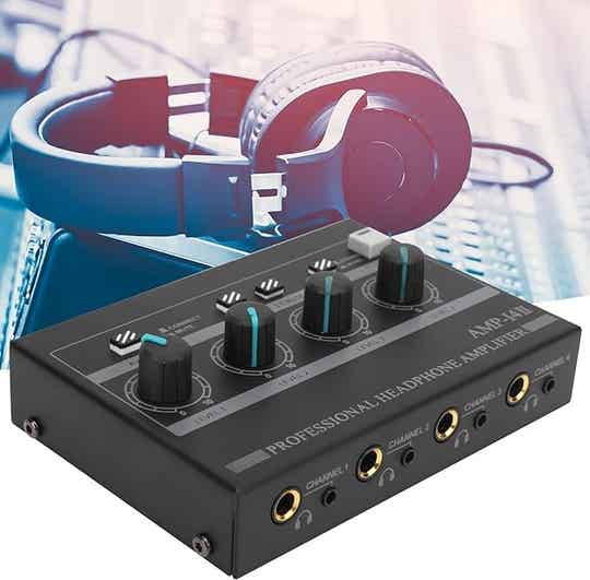Wzmacniacz słuchawkowy Mono Stereo 4-kanałowy wzmacniacz słuchawkowy stereo Mini stereofoniczny wzmacniacz słuchawkowy do gier