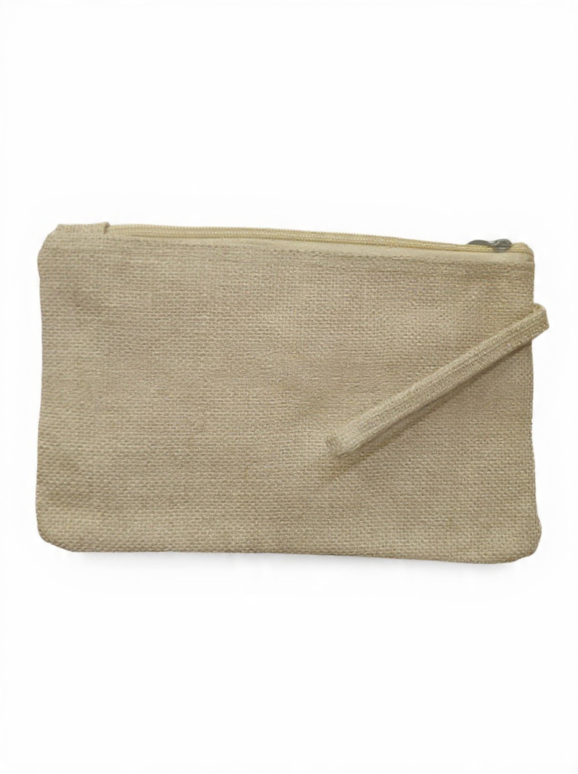 Pochette con cerniera in Juta