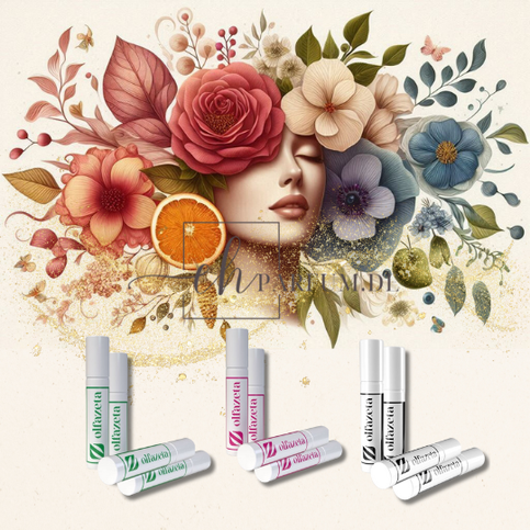 Exklusive Chogan Duftproben der Luxury Edition mit floralen Noten und Olfazeta Mini-Flakons für Damen, Herren und Unisex.