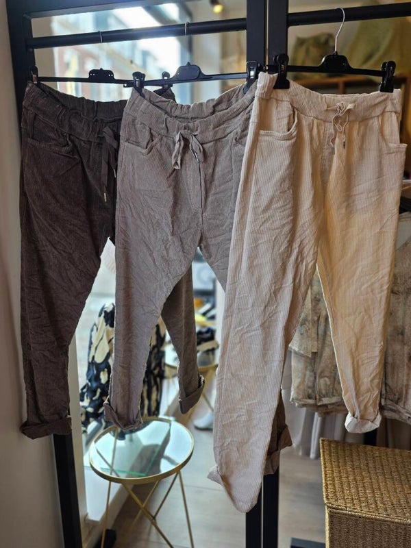 Jogger/ broek rib ribstof