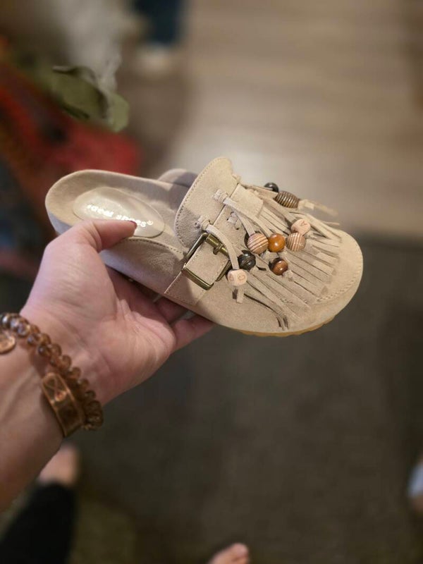 Slippers instap boho ibiza khaki beige