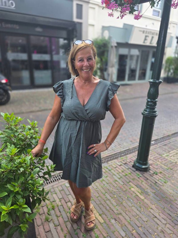 Jurk roezel groen