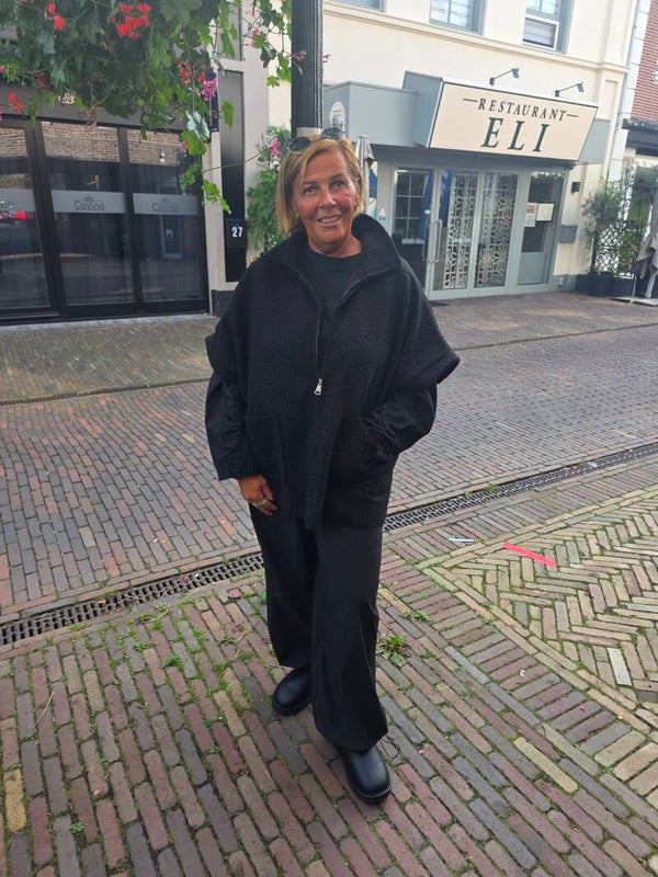 Bodywarmer teddy zwart