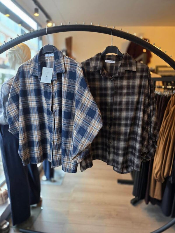 Blouse ruit knoop