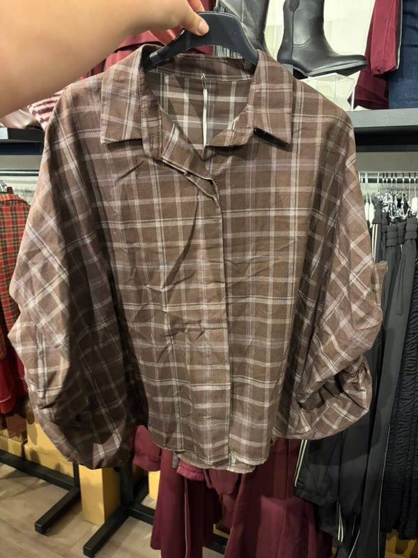 Geruite blouse bruin nr. 8