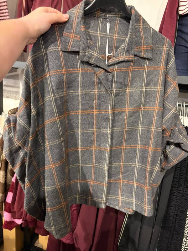 Geruite blouse bruin / antraciet tinten nr. 5