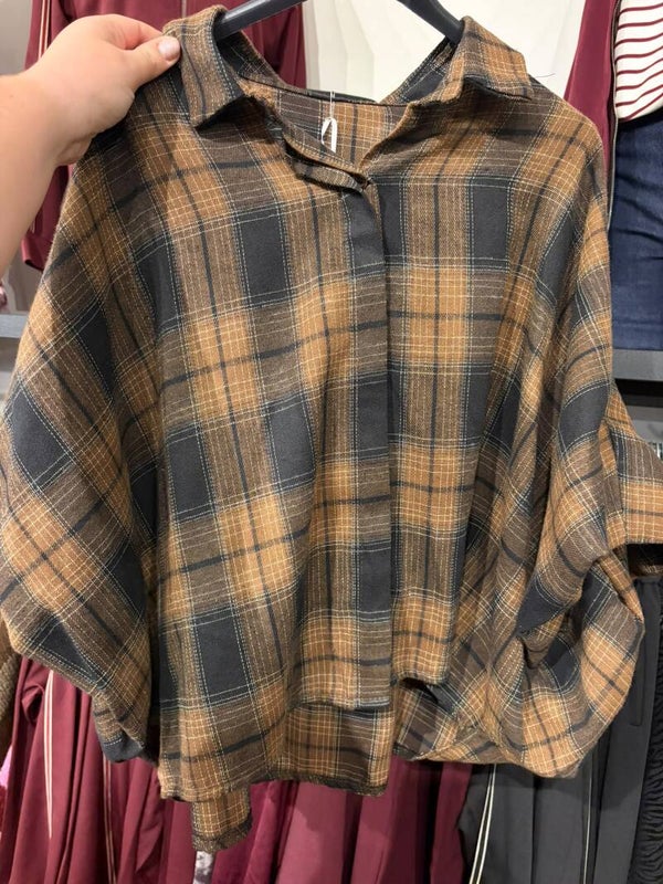 Geruite blouse zwart bruin nr. 6