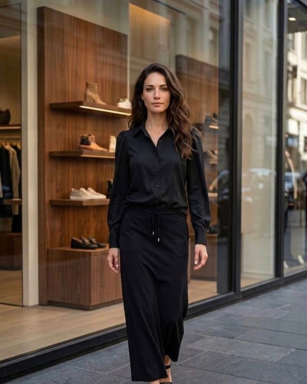 Rok 2080 angelle milan zwart effen