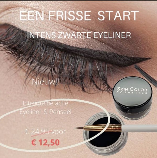eyeliner zwart met penseel