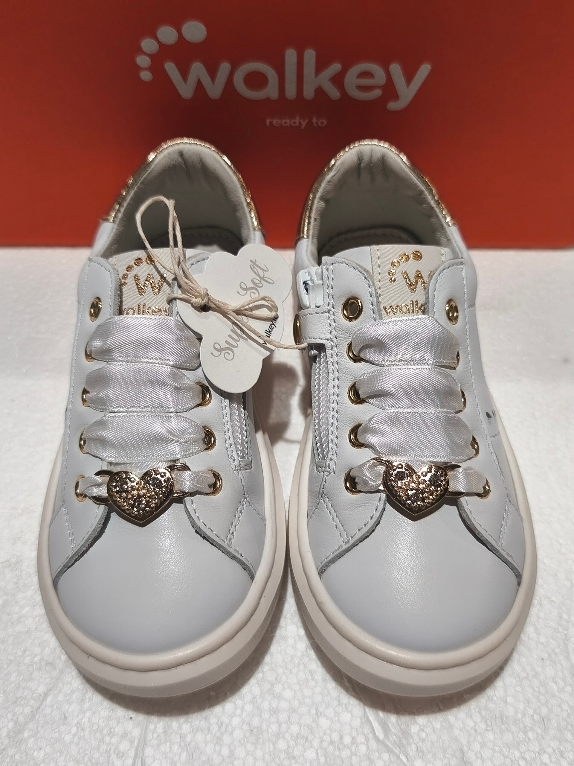 Sneaker Walkey "Super Soft" Primi Passi con Cuore Glitter