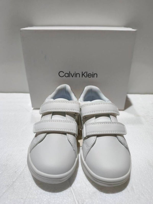 Sneakers Calvin Klein Kids bianca e argento glitter