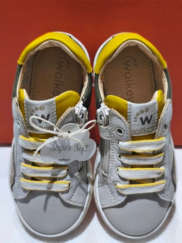 Sneaker Walkey "Super Soft" Primi Passi – Color Block Giallo e Verde
