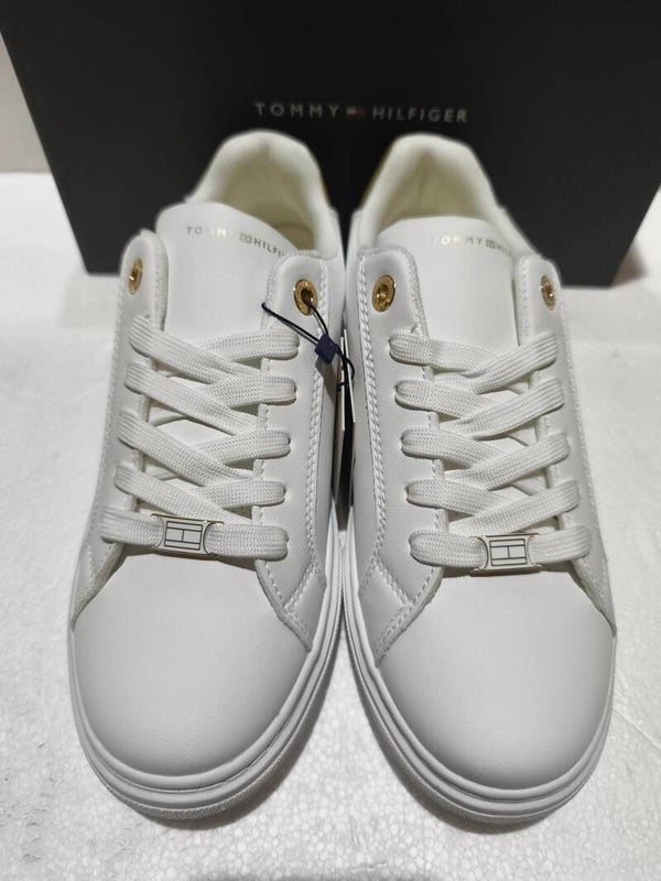 Sneakers Tommy Hilfiger bianca e oro