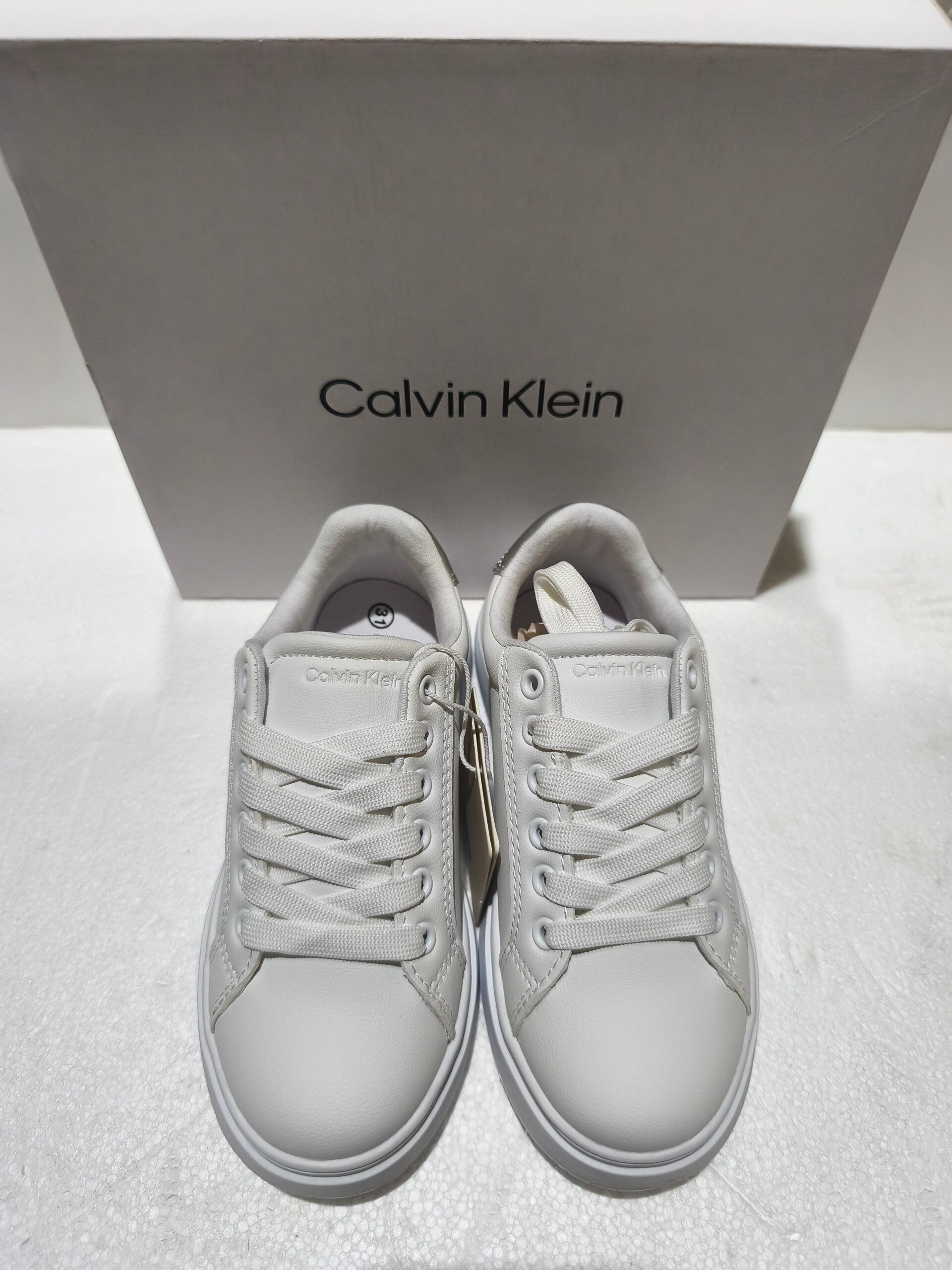Sneakers Calvin Klein bianca e argento