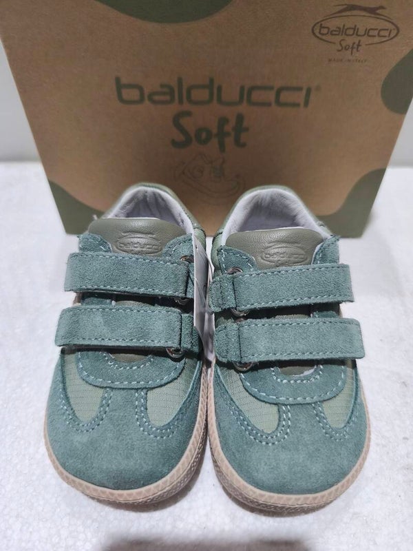 Balducci Soft – Primi Passi in Pelle e Suede (Verde Salvia)