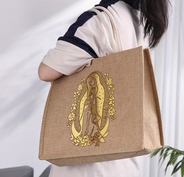 👜 Sac Fourre-Tout Chic en Jute – Étreinte Dorée