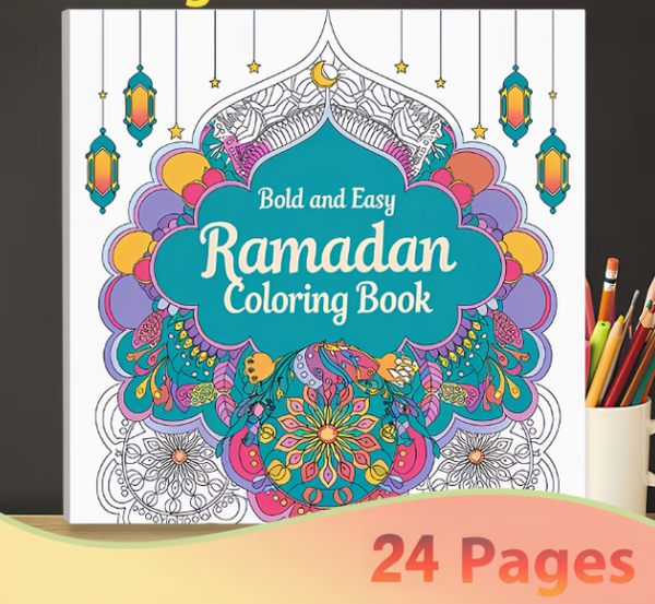 🌙📘 Livre de Coloriage Ramadan – Motifs Simples & Inspirants (24 pages)