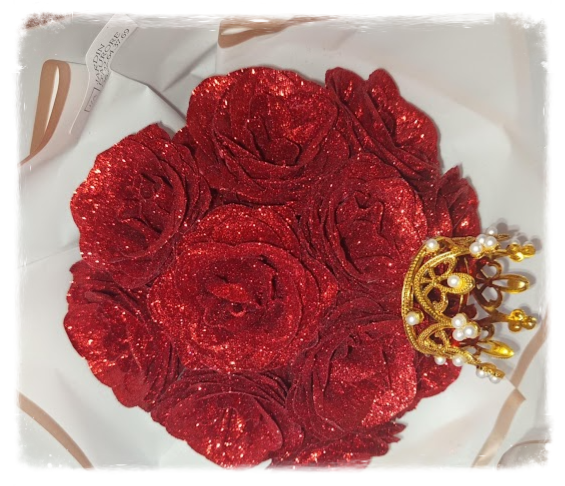 🌹 Bouquet de Roses Pailletées Rouge Royal 🌹