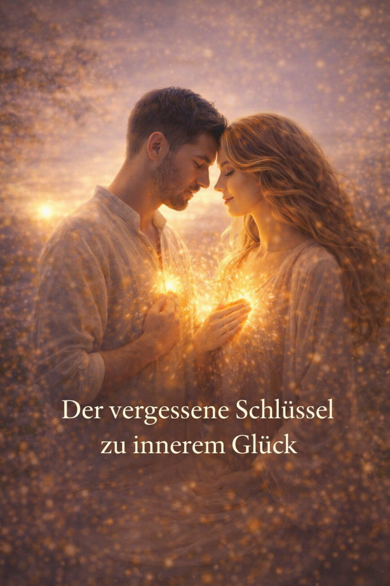 Mann und Frau stehen im warmen Licht in ruhiger Verbundenheit - Symbol für wahre Intimität, tiefe Verbindung und inneres Glück