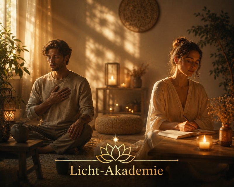 Mann und Frau in stiller Achtsamkeit als Symbol für Herzensverbindung und innere Inspiration