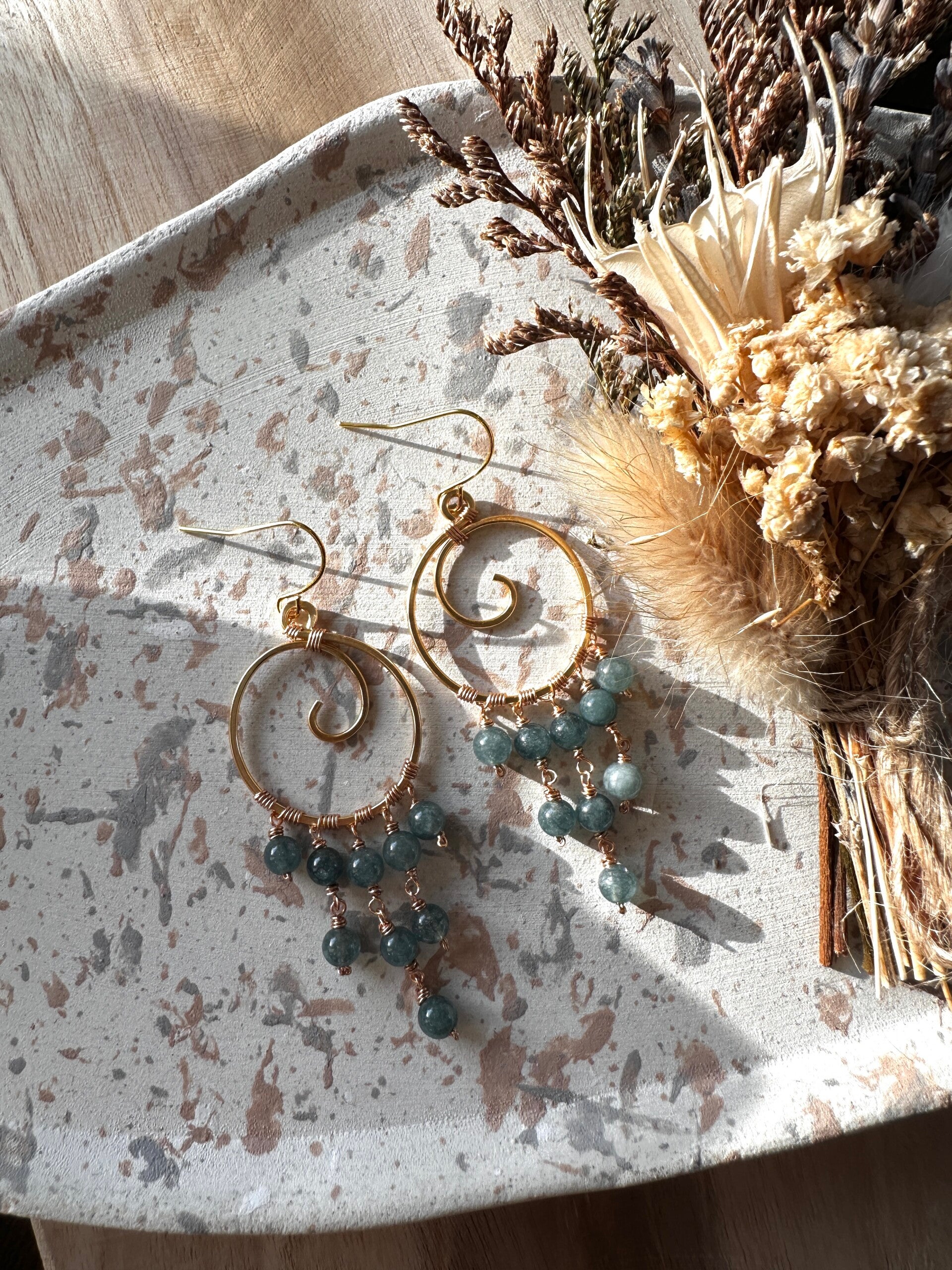 Swirl Agate Golden Chandelier