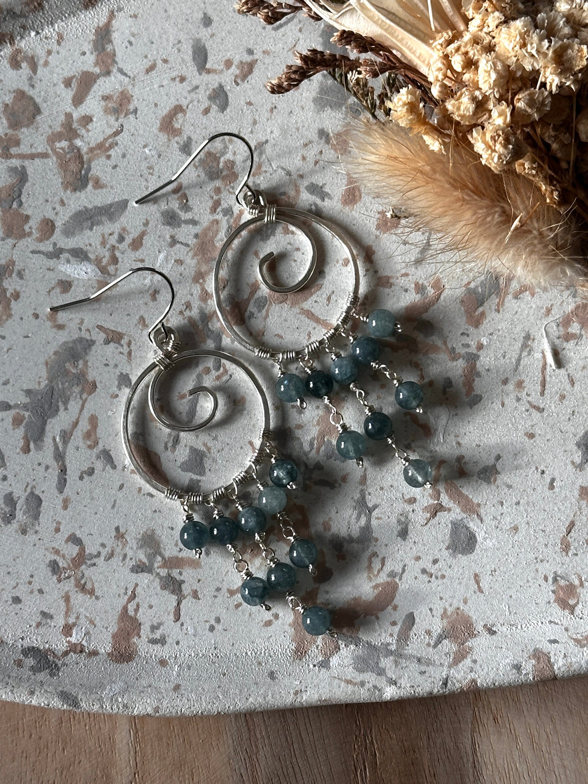 Swirl Agate Silver Chandelier