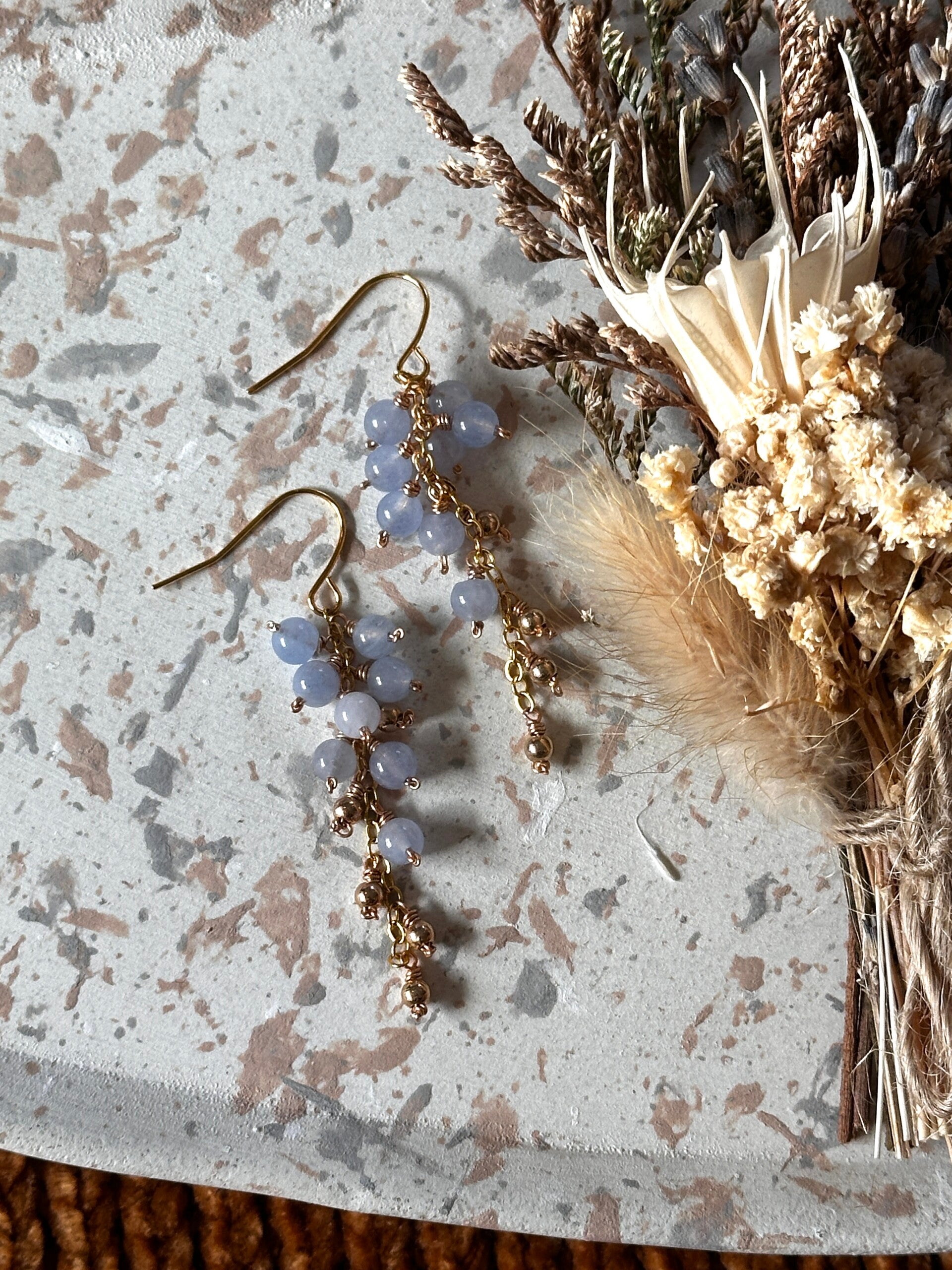 Drop Dangle Blue Agate