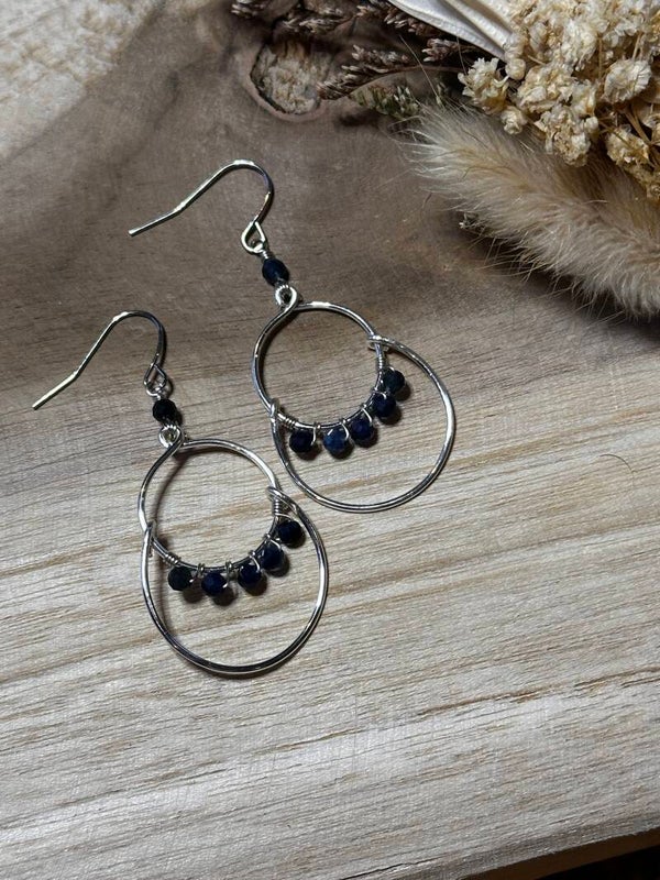 Silver Dubble Hoop Safire