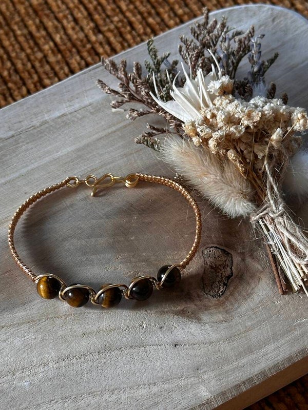 Gold Braided Tigerseye Bracelet