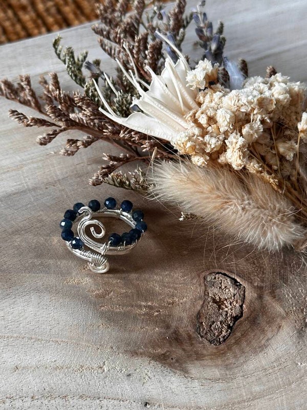 Silver Safire Ring - 54+