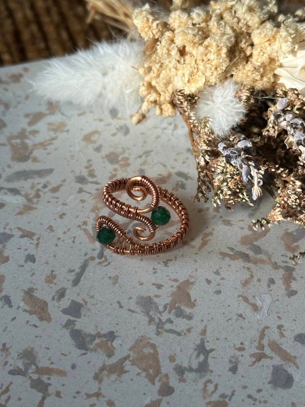Bronze Jade Ring - 54+