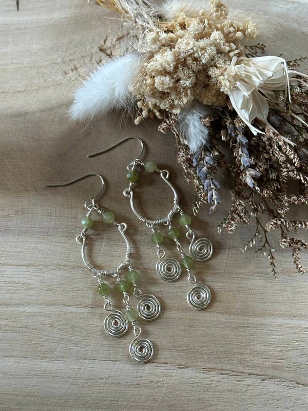 Chandeliers With a Peridot Twist - Silver