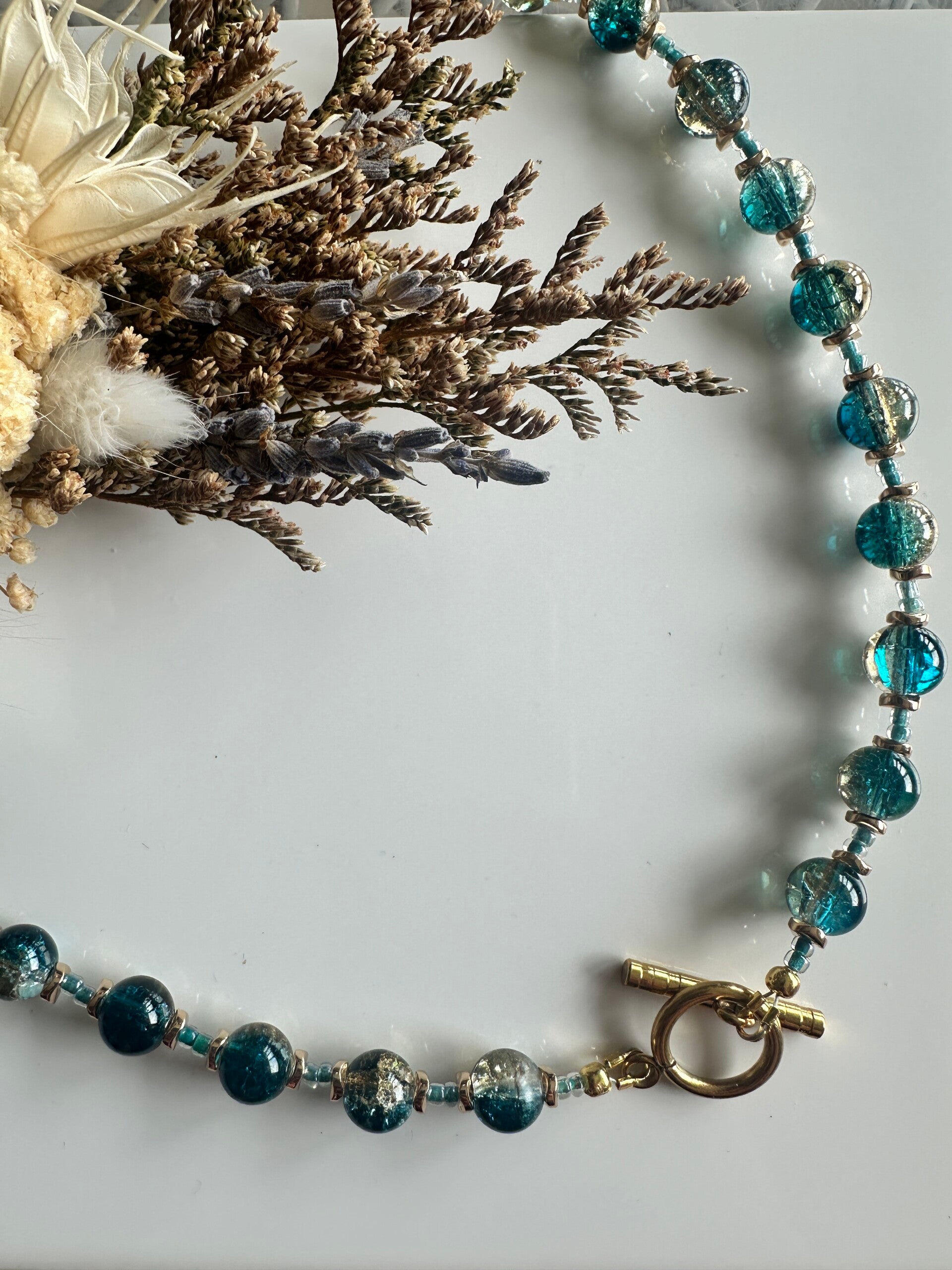 Blue Glass Halsketting