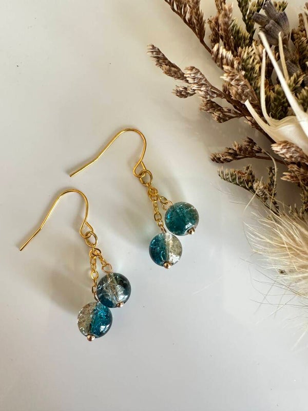 Blue Glass Oorbellen