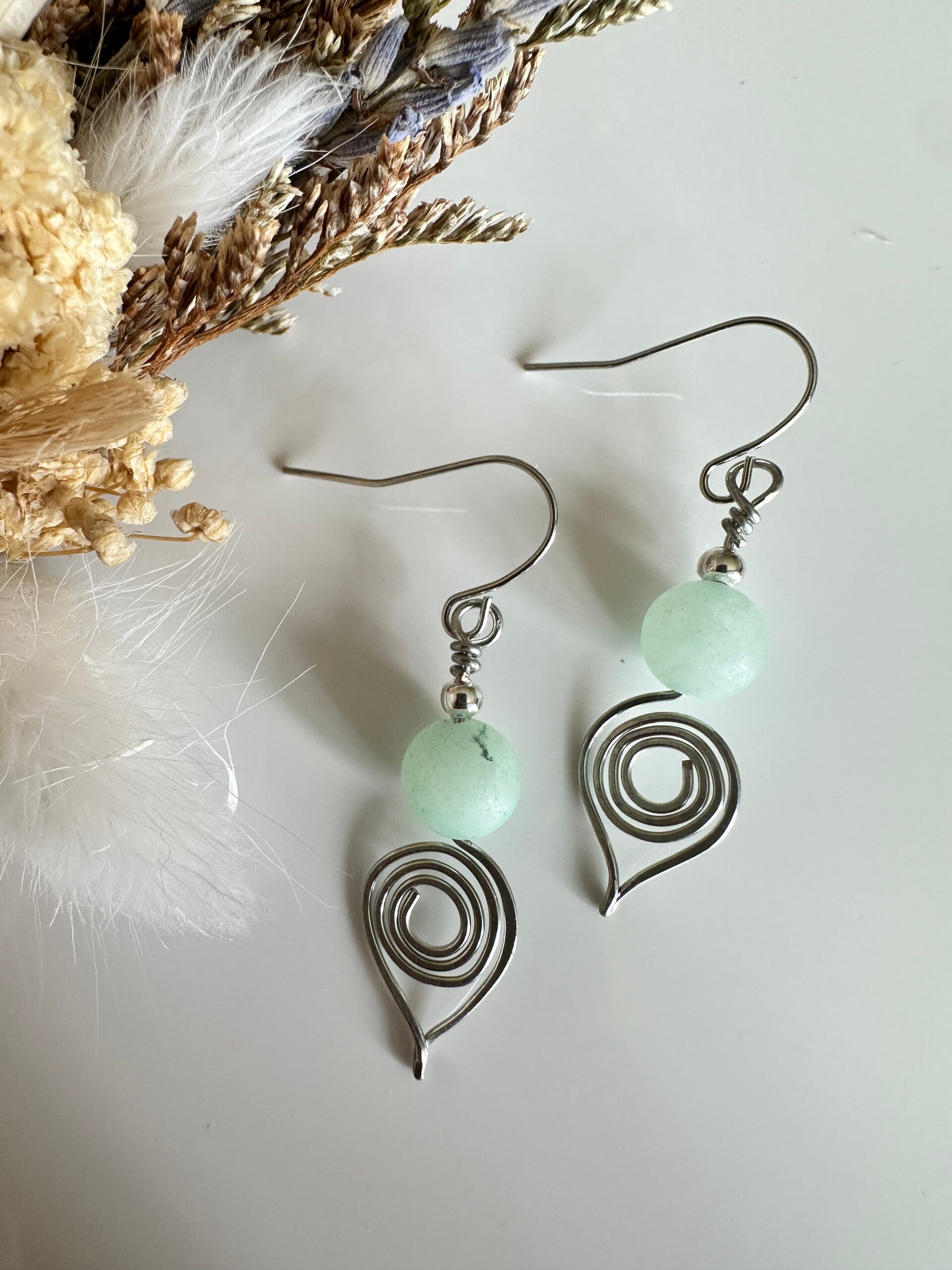 Green Quartz Oorbellen #1