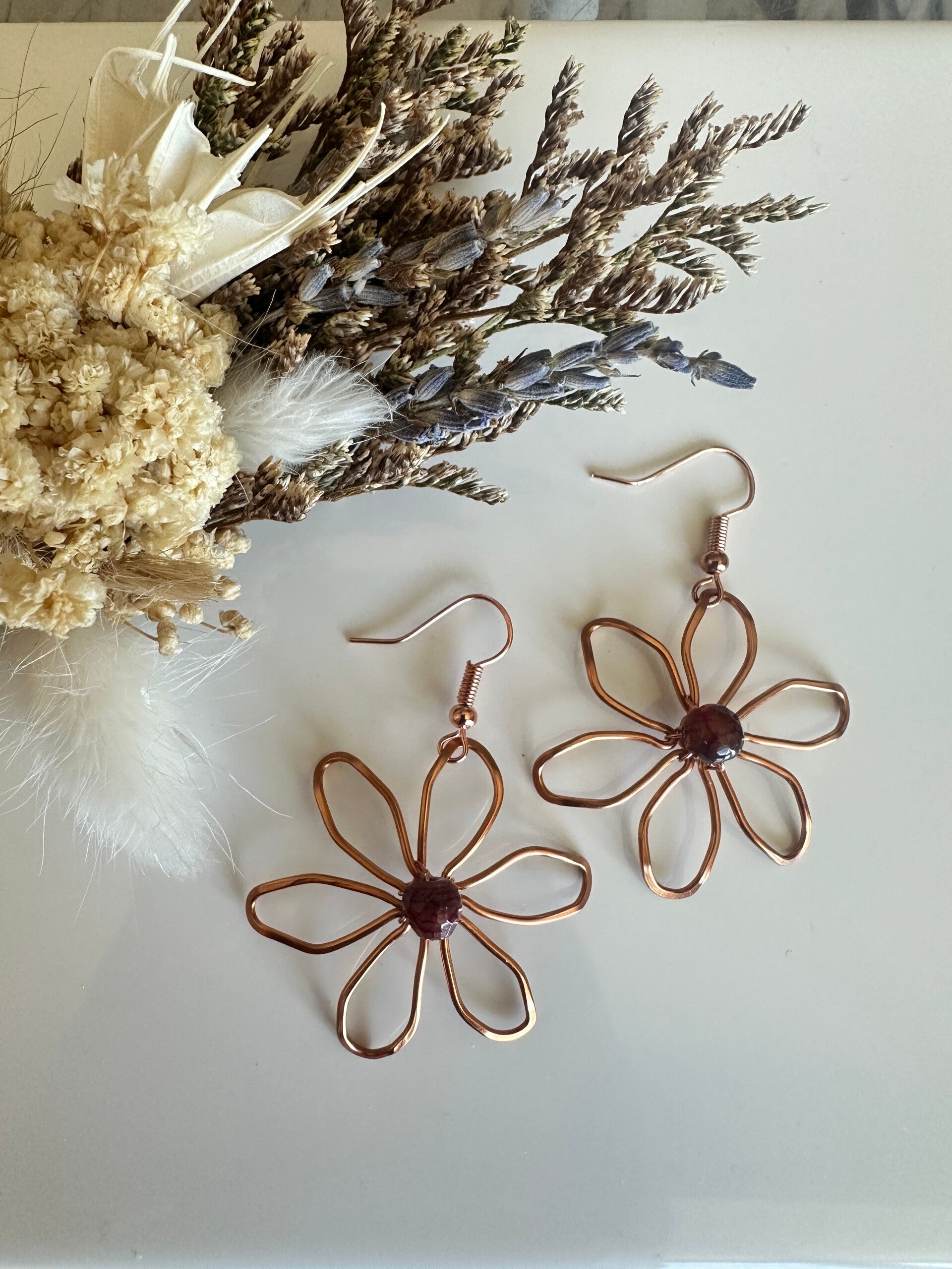 Copper Flower Oorbellen #3