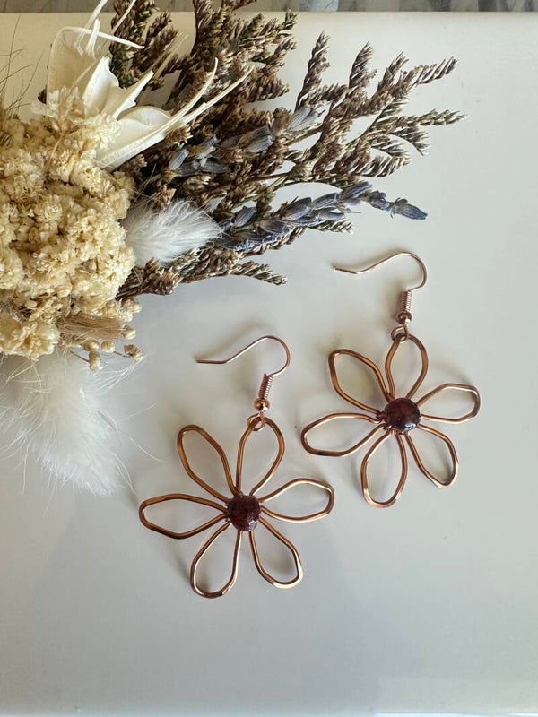 Copper Flower Oorbellen #3