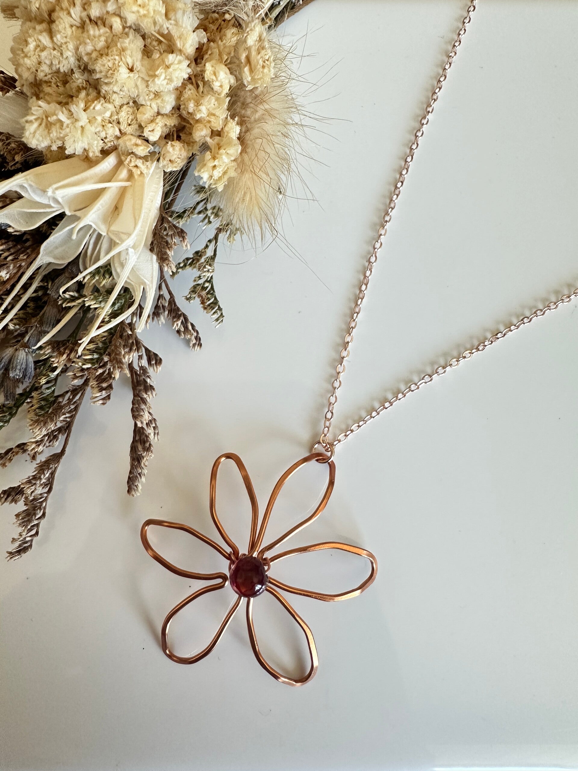 Copper Flower Halsketting #3